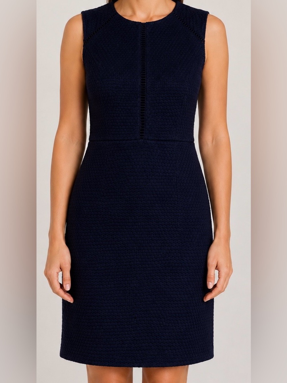 J.Crew Textured Navy Sheath Dress with Pockets – Size 4